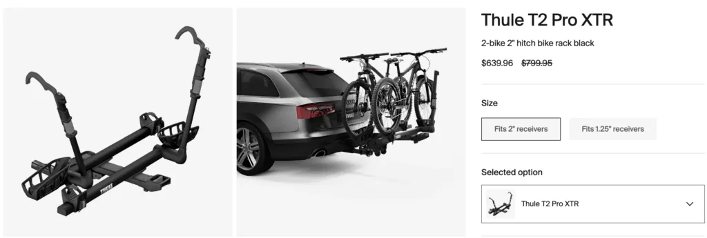 What is the weight limit for the Thule T2 Pro XT